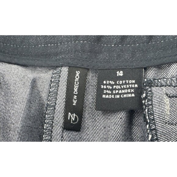 New Directions Pants Womens 14 Blue Relaxed Cropped High Rise Slim Stretch NEW - Picture 4 of 9